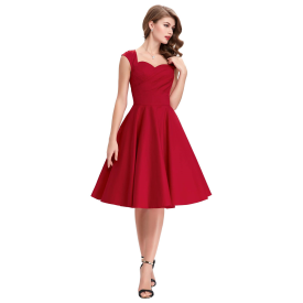 Omuzlu Kırmızı elibise